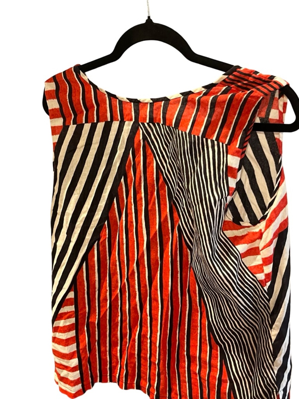 Sleeveless Top - Black and red linen tank
Top . Black stripe linen top large - Picture 2 of 5